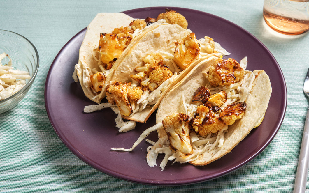 Hot Honey Buffalo Cauliflower Tacos